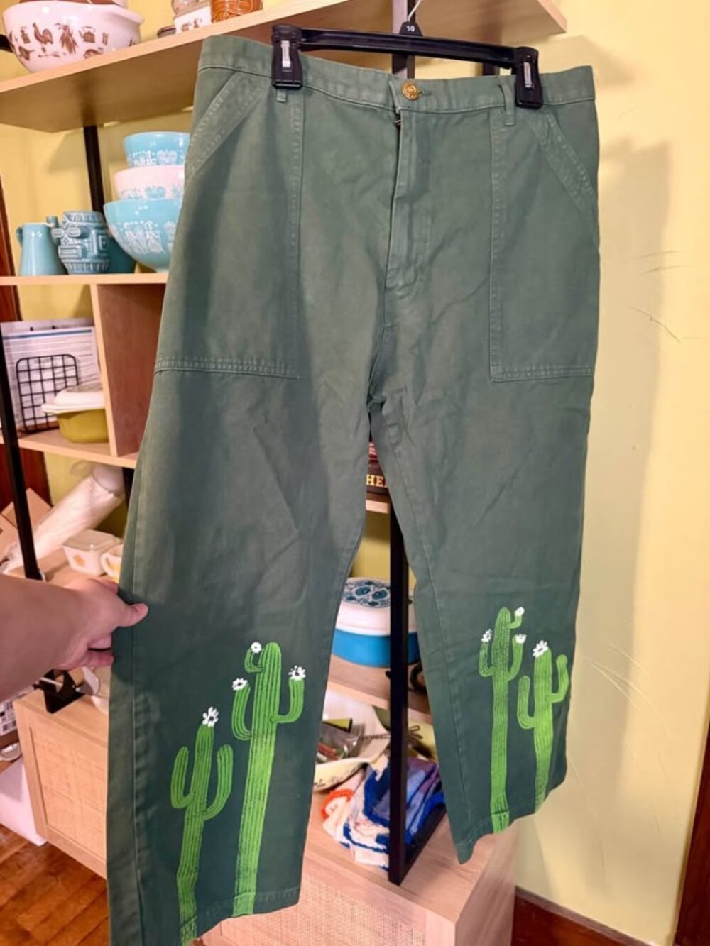 Size XL Big Bud Press work pants with hand printed design, new without tags!